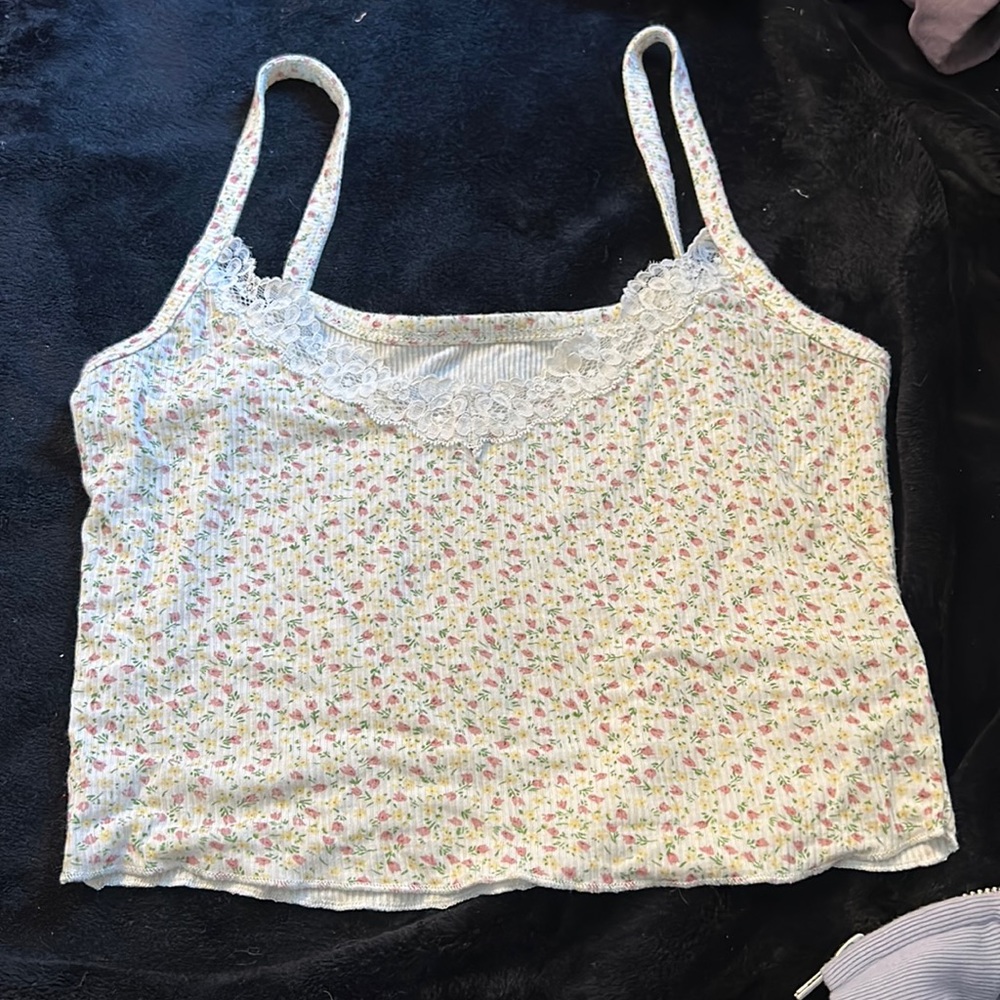 floral crop top, worn once